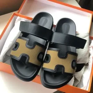 Hermes | Shoes | Hermes H Logo Black And Khaki Leather  display picture 2